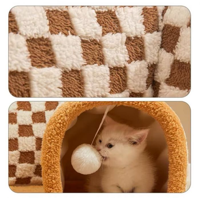 Килимок із тунелем плюшевий XL 808022 см. Жовтий