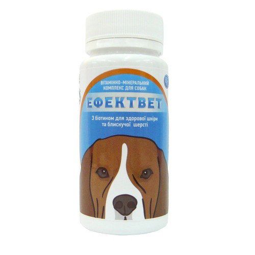Эффектвет вітаміни для собак з біотином для шерсті, 100 таблеток Україна