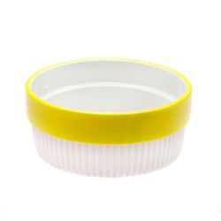 Миска керамічна у гумовому чохлі жовта, 350 мл 