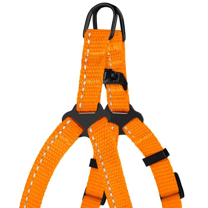 Шлея для собак BronzeDog помаранчева пластиковий фастекс 1304 68Т 10мм (24-30см)