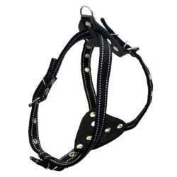 Шлея капрон подвійна серце 45 мм Фауна 455302-1 чорна 