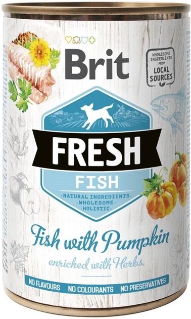 Brit Fresh з рибою та гарбузом вологий корм для собак 400 г 