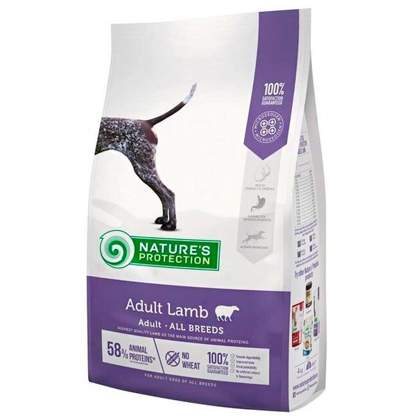 Сухий корм Natures Protection Adult Lamb All Breeds для собак усіх порід, 18 кг 