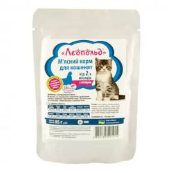 Леопольд консерви для кошенят Мясний корм з птахом 85гр 491914 