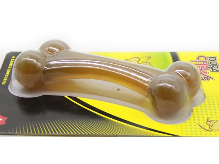 Кістка іграшка для собак прозора з вигином ETP-1200 17см L