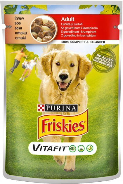 Friskies консерви для собак з яловичиною і картоплею в підливі 100г 800823 