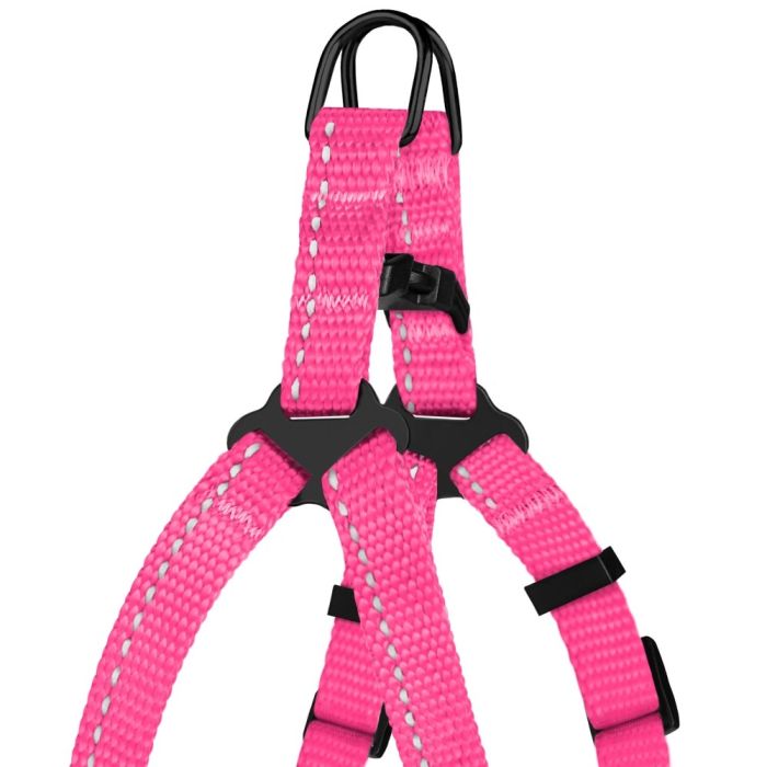 Шлея для собак Bronze Dog рожева пластиковий фастекс 1306 68Т 10мм (33-40см)