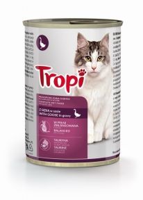 Консерва Tropi в соусі для кішок з гусем, 415 г 