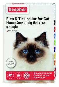 Нашийник проти бліх і кліщів Елегант для кішок 35см білий білий
