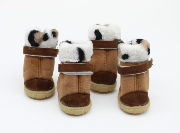 Взуття Замша з хутром коричневе 1 (4,53,5 см)