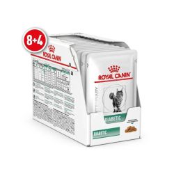 АКЦІЯ Royal Canin Diabetic Feline Pouches вологий корм для кішок при цукровому діабеті 8+4 по 85 г 
