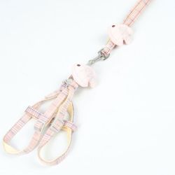 Шлея з повідцем рибка 1,0 х120 см клітинка Бежевий