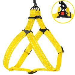 Шлея для собак BronzeDog жовта пластиковий фастекс 1228 70Т 20мм (45-56см)