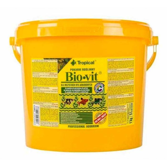 Tropical Bio Vit (Тропікал Біо Віт) корм для риб у вигляді пластівців 21л (відро) 74419 