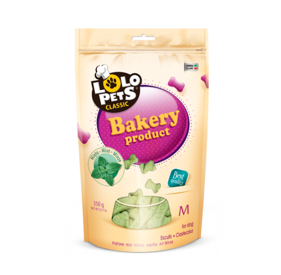 Lolopets бісквіт кісточки мятні для собак 350г M 80804