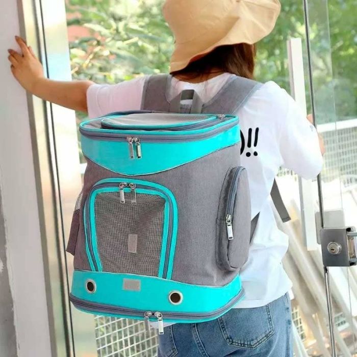 Рюкзак квадрат з сіткою тканина сіро-помаранчева Рюкзак квадрат с сеткой ткань серо-оранжевая