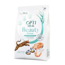 АКЦІЯ Optimeal Beauty Fitness Здоровий сухий корм для дорослих кішок на основі морепродуктів 1.5 кг 1,5кг (-15)