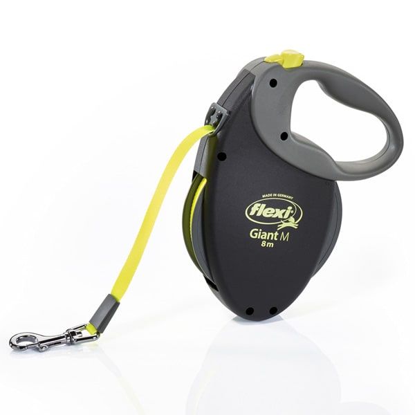 Рулетка для собак гігант M 8м - 25кг стрічка чорна