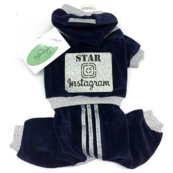 Instagram комбінезон для собак хлопчиків велюр XS
