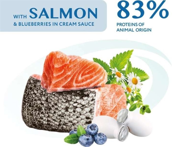 Optimeal Вологий корм для собак з лососем і лохиною в крем соусі, 100 г Акція -22