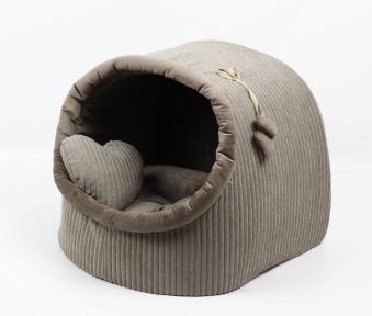 Будка Затишок меблевий вельвет, велюр Коричневий 36х36х32 см. 