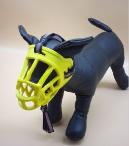 Намордник гумовий світловідбиваюча смуга  6 глибина 145  Діаметр 38-43см Жовтий