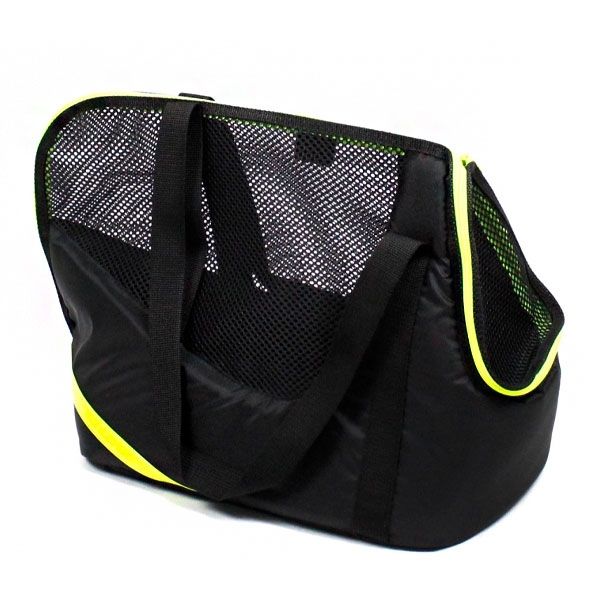 Сумка Крос чорна (салатова смуга) 42х31х22 см
