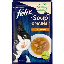 АКЦІЯ Felix Soup вологий корм з куркою для котів 48 гр 