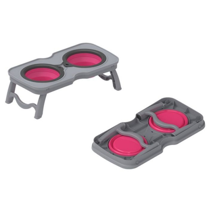 Стійка з силіконовими мисками для собак SY-A42 700мл
