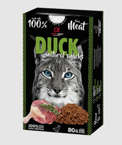 Ласощі Alpha Spirit Natural Snack Duck для котів, з качкою, 80 г AS NATURAL SNACK FOR CAT DUCKНв ласощі дкотів Натурал Снек виз Дак 80г 1827