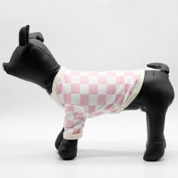 Світшот Шахова дошка трикотаж на флісі рожевий XL