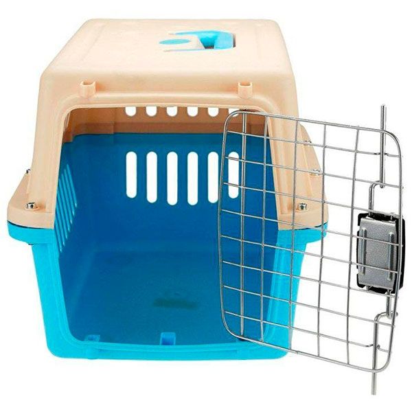 Перенесення IATA з металевими дверима блакитно-бежева до 10 кг (48x31x31 см)