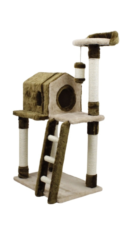 Будинок-драбинка Дряпка сизаль коричнево-бежева 