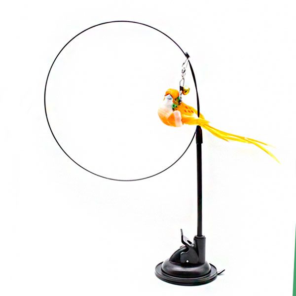 Вудочка пташка біло-помаранчева посилена на присосці, 85 см 