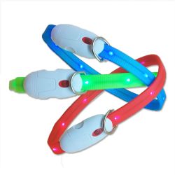 Нашийник в силіконі s 40 см миготливий плоский CTY-017 Зелений