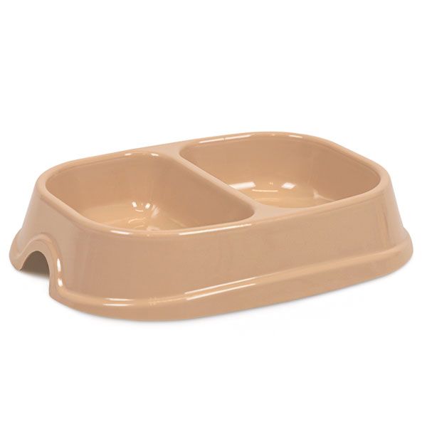 Миска Модерн подвійна 1 для кота світло-бежева, 400 мл 