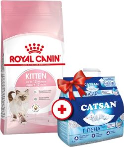 АКЦІЯ Royal Canin Kitten сухий корм для кошенят 4 кг + наповнювач Catsan 5 л 