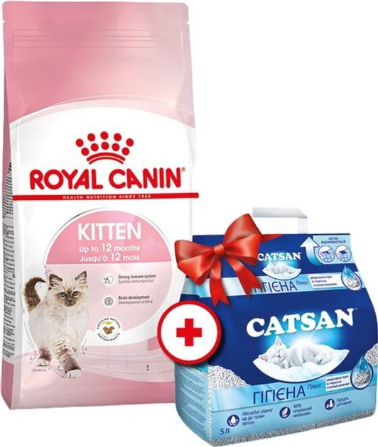 АКЦІЯ Royal Canin Kitten сухий корм для кошенят 4 кг + наповнювач Catsan 5 л 
