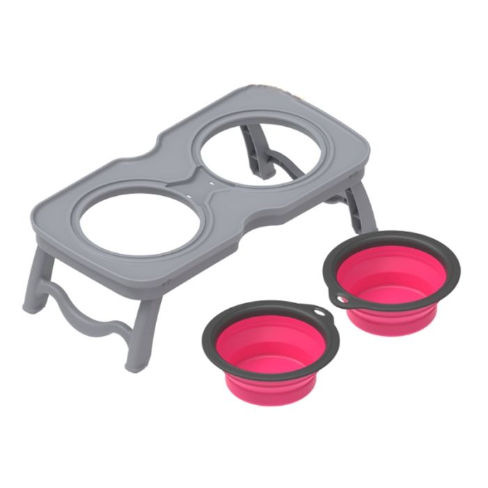 Стійка з силіконовими мисками для собак SY-A42 700мл