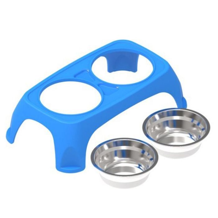 Бар Столик пластик з 2 металевими мисками L 600мл