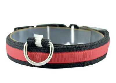 Нашийник USB нейлон M 2,5 см. 37-46 см. Червоний
