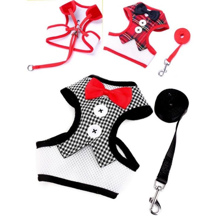 Шлея з повідцем фрак-сітка комплект для собак неопрен 26-62 см130 см L