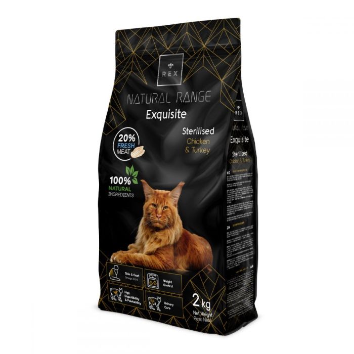 Рекс Корм для стерилізованих котів курка з індичкою 2 кг 40403 