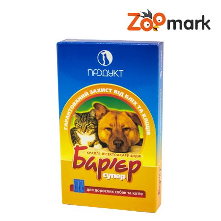 Барєр супер-краплі від бліх і кліщів для собак для дорослих собак і кішок