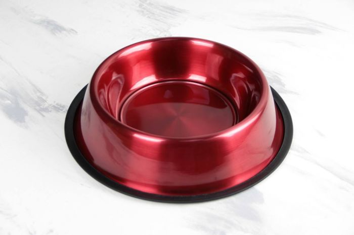 Миска для собак кольорова метал на гумці d25см2.350 л