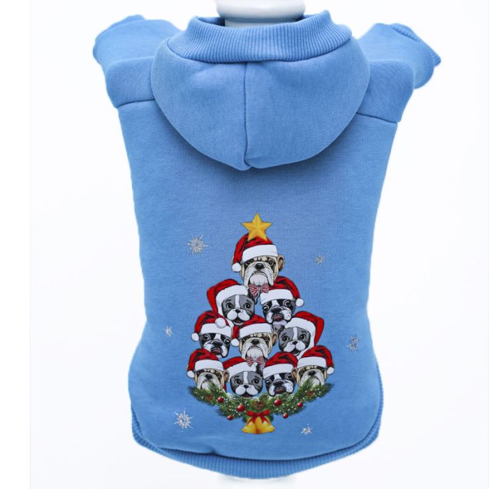 Ялинка світшот для собак хлопчиків трикотаж на флісі Морська хвиля S1