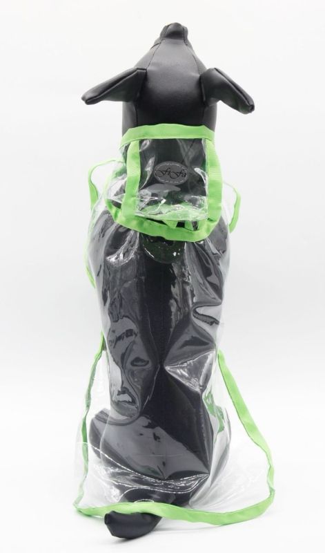 Попона-дощовик Чікаго з капюшоном прозорий зелений М (А34В до 54см)