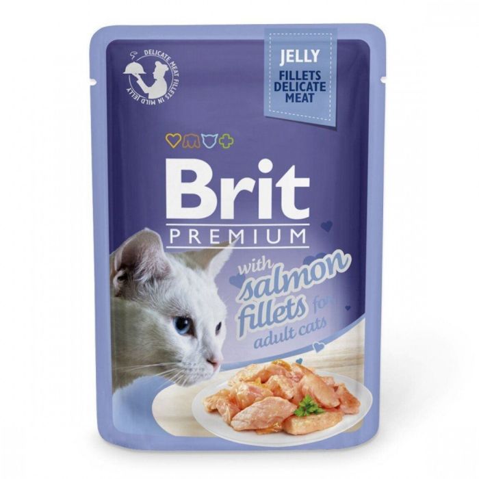 Brit Premium Cat pouch Вологий корм для котів філе лосося під соусом 85g 