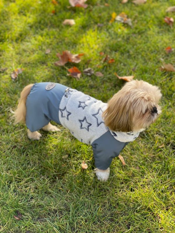 Норман комбінезон на овчині без силікону для собак хлопчиків S1