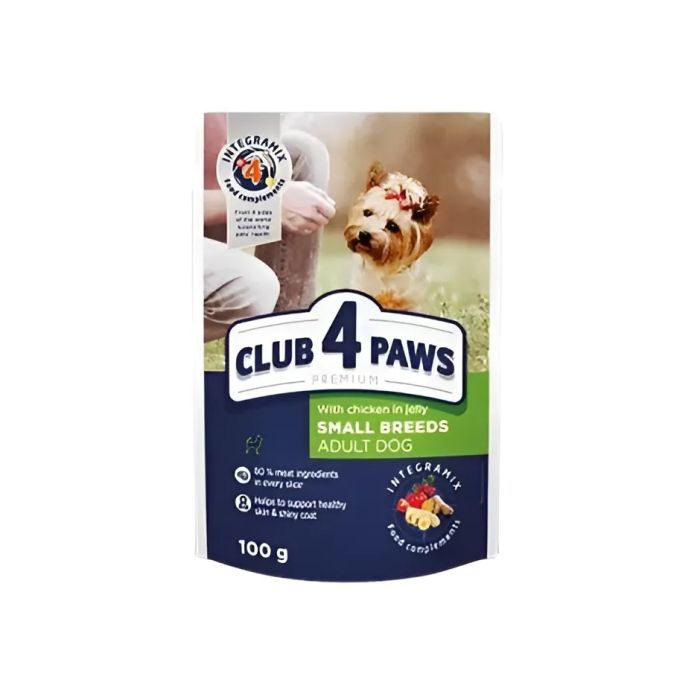 АКЦІЯ Club 4 Paws з куркою в желе вологий корм для собак 100 г -12,5